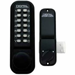 LockeyUSA Lockey Digital Door Lock 2200 Surface/Rim Mount, Jet Black