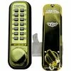 LockeyUSA Lockey Digital Door Lock 2500 Mechanical Keyless Hook Bolt, Bright Brass