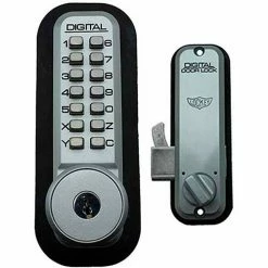 LockeyUSA Lockey Digital Door Lock 2500 Mechanical Keyless Hook Bolt with Key Override, Satin Chrome