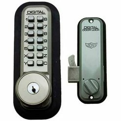 LockeyUSA Lockey Digital Door Lock 2500 Mechanical Keyless Hook Bolt with Key Override, Satin Nickel