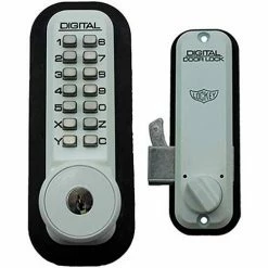LockeyUSA Lockey Digital Door Lock 2500 Mechanical Keyless Hook Bolt with Key Override, White