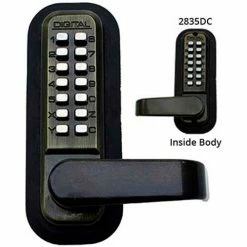 LockeyUSA Lockey Digital Door Lock 2835 Lever Handle with Double Combination, Antique Brass