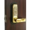 LockeyUSA Lockey Digital Door Lock 2835 Lever Handle, Bright Brass