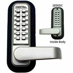 LockeyUSA Lockey Digital Door Lock 2835 Lever Handle with Double Combination, Satin Nickel