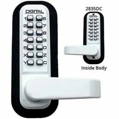 LockeyUSA Lockey Digital Door Lock 2835 Lever Handle with Double Combination, White