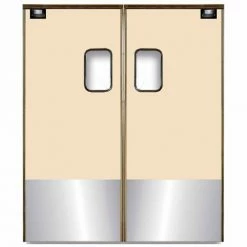Chase Doors Medium Duty Service Door Double Panel Beige 4' x 7' with Kickplate 4884SC