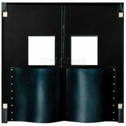 Chase Doors Extra HD Double Panel Traffic Door 6'W x 8'H Black DID7296-BK