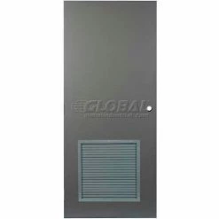 CECO Hollow Steel Security Door 48"W X 80"H, 24"W X 24"H Louver, Mortise Prep, SteelCraft Hinge