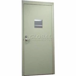 CECO Hollow Steel Security Door, Vision Light, Cylindrical, SteelCraft Hinge, 18 Ga, 30"W X 84"H