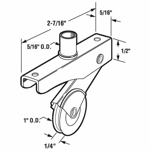 Prime-Line Products Prime-Line® Screen Door Roller Assembly, 1" Steel Wheel, B 702 2 Prime-Line Products Prime-Line® Screen Door Roller Assembly, 1" Steel Wheel, B 702 - Image 2
