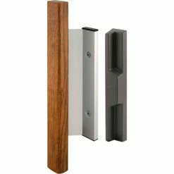 Prime-Line Products Prime-Line C 1019 Sliding Door Handle Set, Heavy Duty Wood Handle, Aluminum
