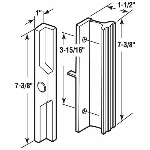 Prime-Line Products Prime-Line® Sliding Door Handle Set, White, C 1111 2 Prime-Line Products Prime-Line® Sliding Door Handle Set, White, C 1111 - Image 2