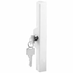 Prime-Line Products Prime-Line® Sliding Door Outside Pull, w/Key, White Diecast, C 1120