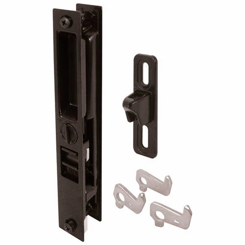 Prime-Line Products Prime-Line® Sliding Door Handle Set, Mid Body Hook, Keyed, Black Diecast, C 1123 1 Prime-Line Products Prime-Line® Sliding Door Handle Set, Mid Body Hook, Keyed, Black Diecast, C 1123
