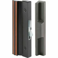 Prime-Line Products Prime-Line C 1125 Anti-Lift Sliding Door Handle Set, Black Aluminum/Diecast