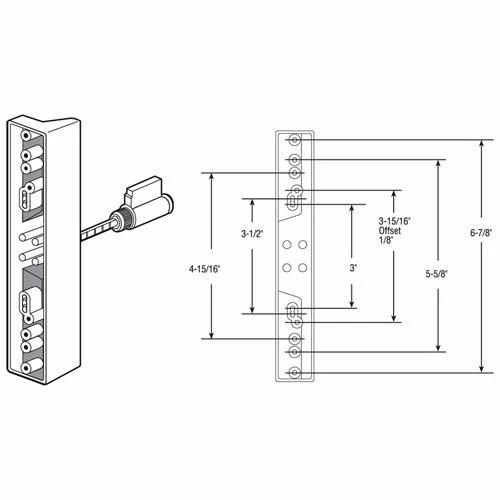 Prime-Line Products Prime-Line® Sliding Door Outside Pull, w/Key, Black Diecast, C 1139 2 Prime-Line Products Prime-Line® Sliding Door Outside Pull, w/Key, Black Diecast, C 1139 - Image 2