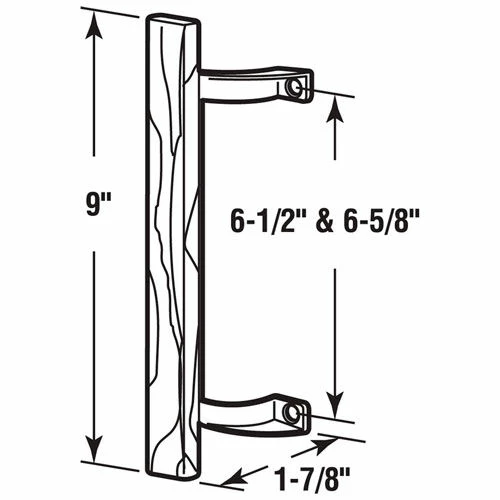 Prime-Line Products Prime-Line® Sliding Door Pull, 6-1/2" HC, Wood Handle, Diecast, Black, C 1190 2 Prime-Line Products Prime-Line® Sliding Door Pull, 6-1/2" HC, Wood Handle, Diecast, Black, C 1190 - Image 2