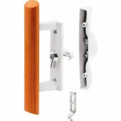 Prime-Line Products Prime-Line C 1195 Sliding Door Handle Set, Wood Pull, Aluminum Diecast, Painted White, Viking