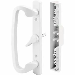 Prime-Line Products Prime-Line C 1270 Sliding Door Handle Set, Mortise Style, White