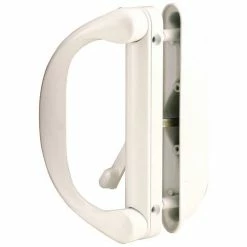 Prime-Line Products Prime-Line® Sliding Door Handle Set, With Latch, White, C 1275