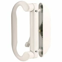 Prime-Line Products Prime-Line® Sliding Door Handle Set, With Latch, White, C 1277