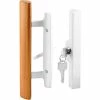 Prime-Line Products Prime-Line C 1316 Sliding Door Handle Set, Wood Handle, White Diecast, Keyed
