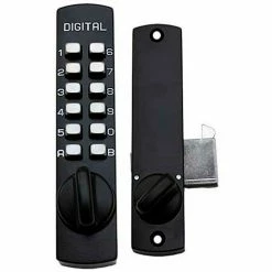 LockeyUSA Lockey C150 Mechanical Keyless Surface Mount Hook Bolt Lock for Sliding Door, Jet Black