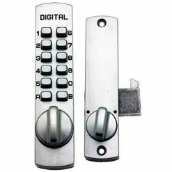 LockeyUSA Lockey C150 Mechanical Keyless Surface Mount Hook Bolt Lock for Sliding Door, Marine Grade