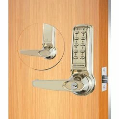 Codelocks Electronic Leverset, CL4210-SS, Key Override for Lighter Doors, Stainless Steel