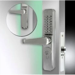 Codelocks Mechanical Narrow Stile Latch Lockset, CL460, Key Cylinder Locks, Stainless Steel