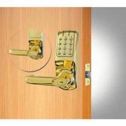 Codelocks ANSI Grade 2 Heavy Duty Electronic Tubular Lockset, CL5210-PB, Polished Brass Finish