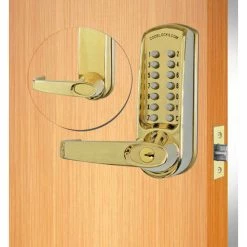 Codelocks ANSI Grade 2 Mechanical Lockset, CL610-PB, EZ Code Change, Polished Brass, -Doors & Windows Sales CNO CL610 PB