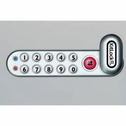 Codelocks 4-In-1 Electronic Cam Lock, KL1006LH-SG, Up to 1" Thick Matl, LH Horz, Silver Gray -Doors & Windows Sales CNO KL1006LH SG