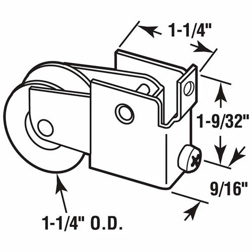 Prime-Line Products Prime-Line® Sliding Door Roller Assembly, 1-1/4" Steel Ball Bearing, D 1509 2 Prime-Line Products Prime-Line® Sliding Door Roller Assembly, 1-1/4" Steel Ball Bearing, D 1509 - Image 2