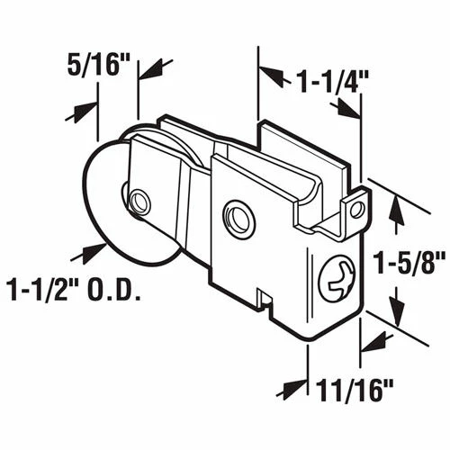 Prime-Line Products Prime-Line® Sliding Door Roller Assembly, 1-1/2" Nylon Ball Bearing, D 1511 2 Prime-Line Products Prime-Line® Sliding Door Roller Assembly, 1-1/2" Nylon Ball Bearing, D 1511 - Image 2