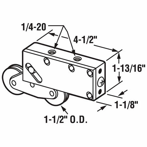 Prime-Line Products Prime-Line® Sliding Door Tandem Roller Assembly, 1-1/2" Steel Ball Bearing, D 1586 2 Prime-Line Products Prime-Line® Sliding Door Tandem Roller Assembly, 1-1/2" Steel Ball Bearing, D 1586 - Image 2