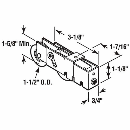 Prime-Line Products Prime-Line® Sliding Door Tandem Roller Assembly, 1-1/2" Steel Ball Bearing, D 1984 2 Prime-Line Products Prime-Line® Sliding Door Tandem Roller Assembly, 1-1/2" Steel Ball Bearing, D 1984 - Image 2