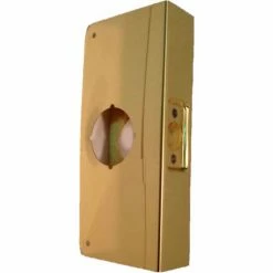 Don-Jo Don Jo 1-CW-PB Wrap Around For Cylinder Door Locks 2-1/8"Hole, 4"x9", Polish Brass - Pkg Qty 10