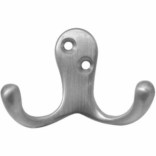Don-Jo Don Jo 302-619 Coat Hook, Side by Side Prongs, Satin Nickel - Pkg Qty 20 1 Don-Jo Don Jo 302-619 Coat Hook, Side by Side Prongs, Satin Nickel - Pkg Qty 20