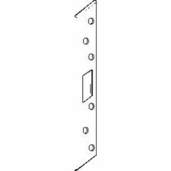 Don-Jo Don Jo AST 21382-SL Armor Strike, 18"x1-3/8", Dbl Hole For 3-5/8"&4"Centered Locksets, Silver Coated - Pkg Qty 10