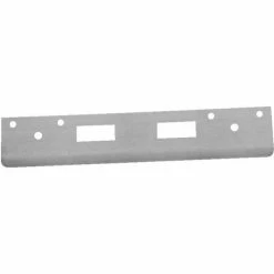 Don-Jo Don Jo FL 212N4-BP Armor Strike, 12"x1-3/8", Dbl Hole For 3-5/8"&4"Centered Locksets, Brass Plated - Pkg Qty 10