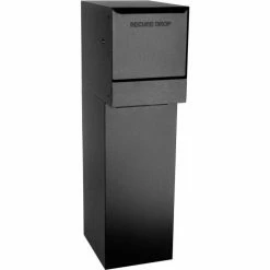 dVault Thru-Wall Package Drop Vault Plus DVWM0062SA w/Bottom Hold Rear Access - Black -Doors & Windows Sales DVA DVWM0062SA 1