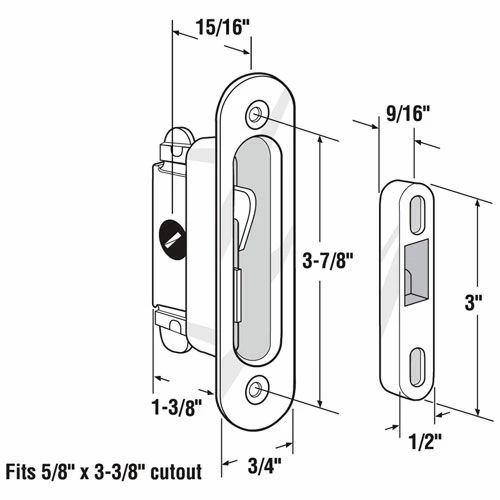 Prime-Line Products Prime-Line® Sliding Door Lock And Keeper Set, E 2079 2 Prime-Line Products Prime-Line® Sliding Door Lock And Keeper Set, E 2079 - Image 2