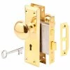 Prime-Line Products Prime-Line® Brass-Plated Victorian Style Keyed Mortise Entry Lock Set, E 2293