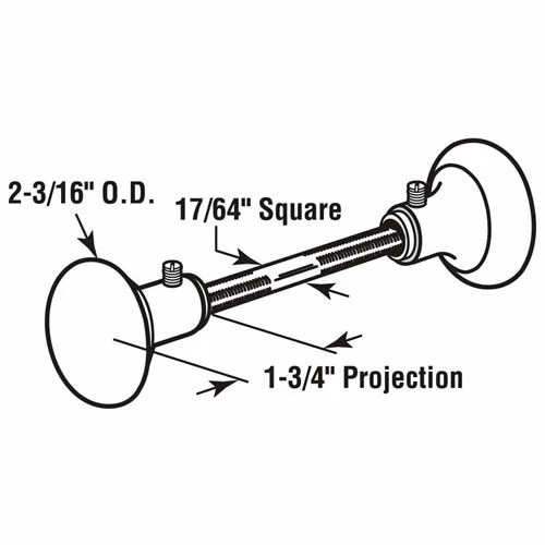 Prime-Line Products Prime-Line® Solid Brass Victorian-Style Knob Set, E 2297 2 Prime-Line Products Prime-Line® Solid Brass Victorian-Style Knob Set, E 2297 - Image 2