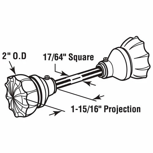 Prime-Line Products Prime-Line® 2 in. Satin Nickel Glass Door Knob Set, E 2328 2 Prime-Line Products Prime-Line® 2 in. Satin Nickel Glass Door Knob Set, E 2328 - Image 2