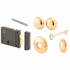 Prime-Line Products Prime-Line® Horizontal Bit Key Lock Set With Brass Knobs, E 2478
