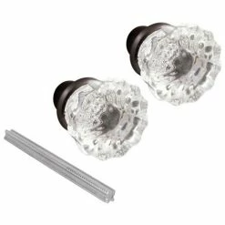 Prime-Line Products Prime-Line® 2 in. Bronze Glass Door Knob Set, E 2537