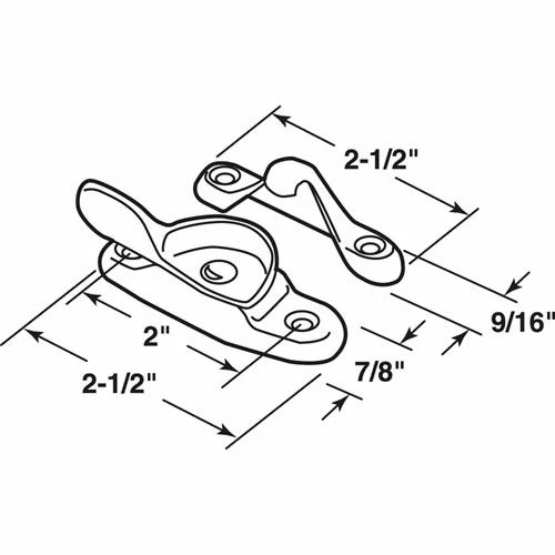 Prime-Line Products Prime Line F 2600 Window Sash Lock, Cam Action, H.D. Polished Solid Brass 2 Prime-Line Products Prime Line F 2600 Window Sash Lock, Cam Action, H.D. Polished Solid Brass - Image 2