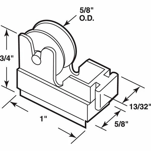 Prime-Line Products Prime-Line G 3048 Sliding Window Roller Assembly, 5/8" Ctr Gr Steel B.B. Wheel 2 Prime-Line Products Prime-Line G 3048 Sliding Window Roller Assembly, 5/8" Ctr Gr Steel B.B. Wheel - Image 2